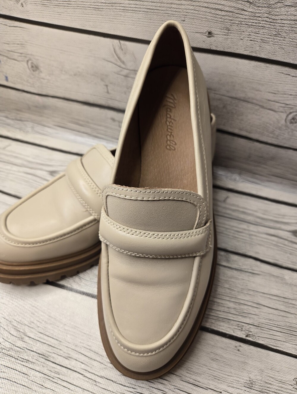 Madewell Cream Bradley Lugsole Loafers Size 7